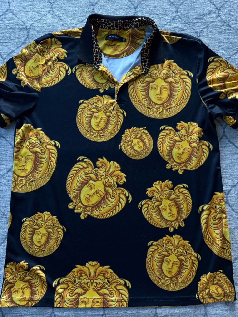 Black & Gold Medallion Polo Shirt